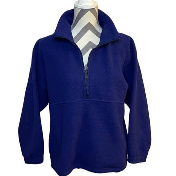 Vintage Columbia Purple Blue Fleece Ski Jacket Sweater Quarter Zip USA Medium - Picture 2 of 5